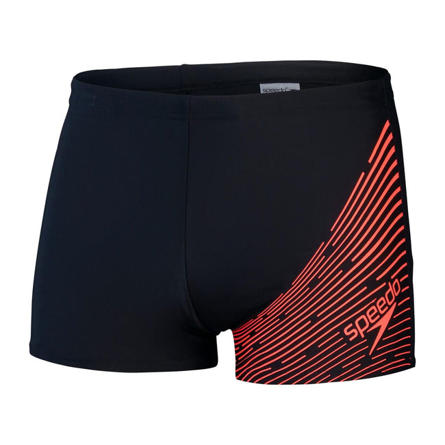 Black-Red - Front - Speedo Mens Medley Logo Swim Briefs