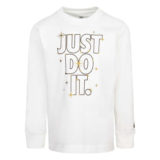 Cream - Front - Nike Childrens-Kids Shine Long-Sleeved T-Shirt
