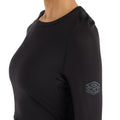 Black - Side - Umbro Womens-Ladies Pro Training Long-Sleeved Crop Top