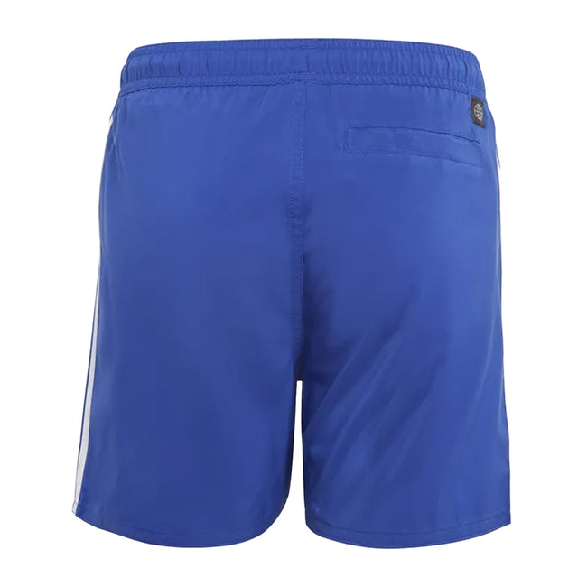 Blue-White - Back - Adidas Boys Striped Swimming Shorts