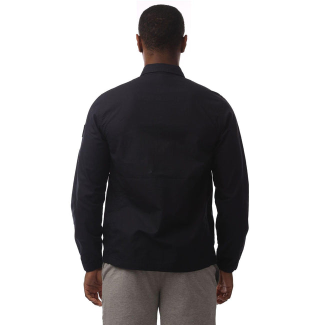 Navy - Back - Weekend Offender Mens Jack Cotton Overshirt