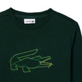 Green - Side - Lacoste Childrens-Kids Crocodile Print Heavy Cotton T-Shirt