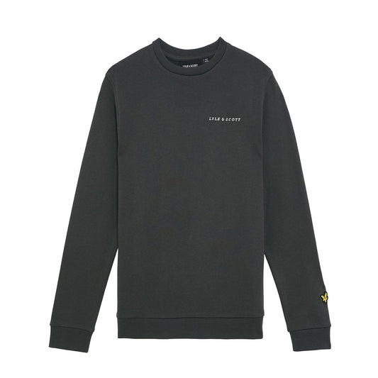 Grey - Front - Lyle & Scott Childrens-Kids Script Crew Neck Sweatshirt