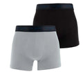 Black Silver - Front - Ted Baker Mens Modal Boxer Shorts (Pack of 2)