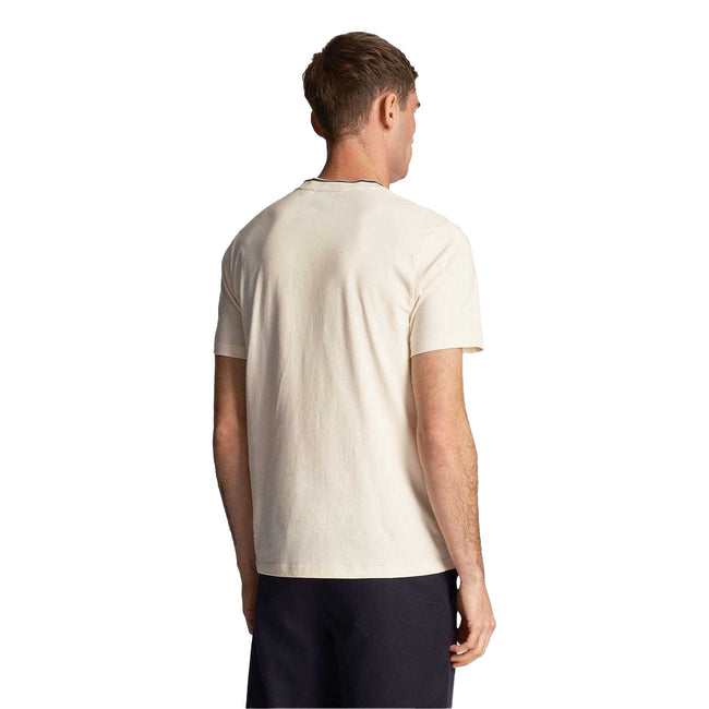 White-Grey - Back - Lyle & Scott Mens Tipped T-Shirt