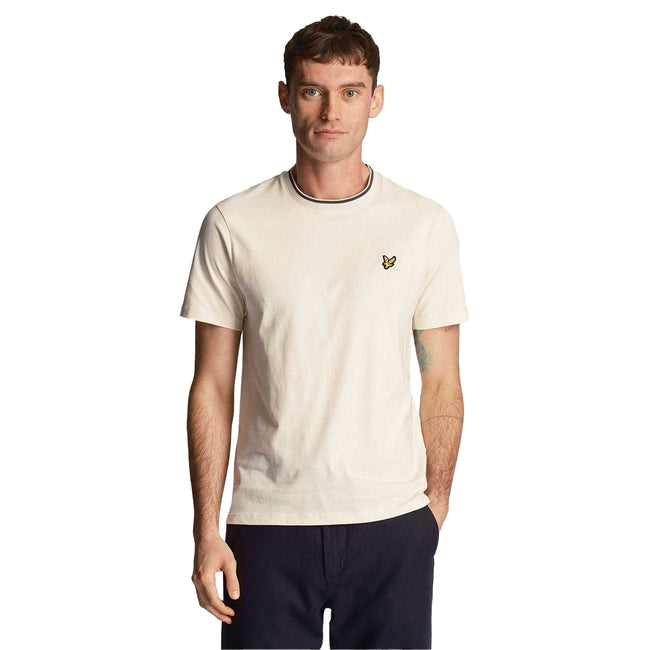 White-Grey - Lifestyle - Lyle & Scott Mens Tipped T-Shirt