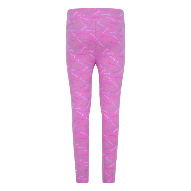 Pink - Back - Nike Girls Swoosh Leggings
