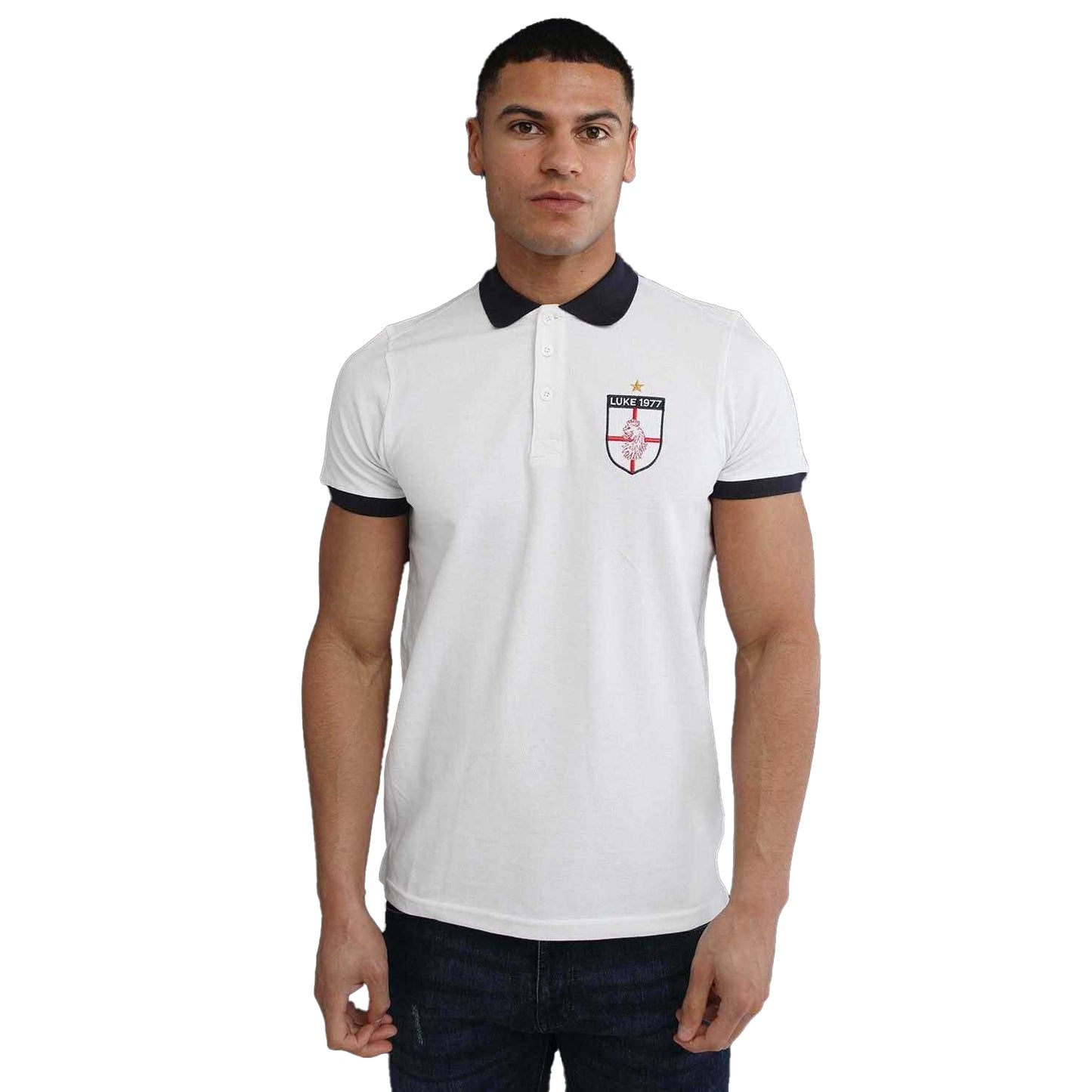 White - Lifestyle - Luke 1977 Mens Bobbys Goal Polo Shirt