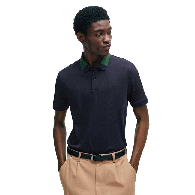 Dark Blue - Side - Boss Mens Phillipson 116 Polo Shirt