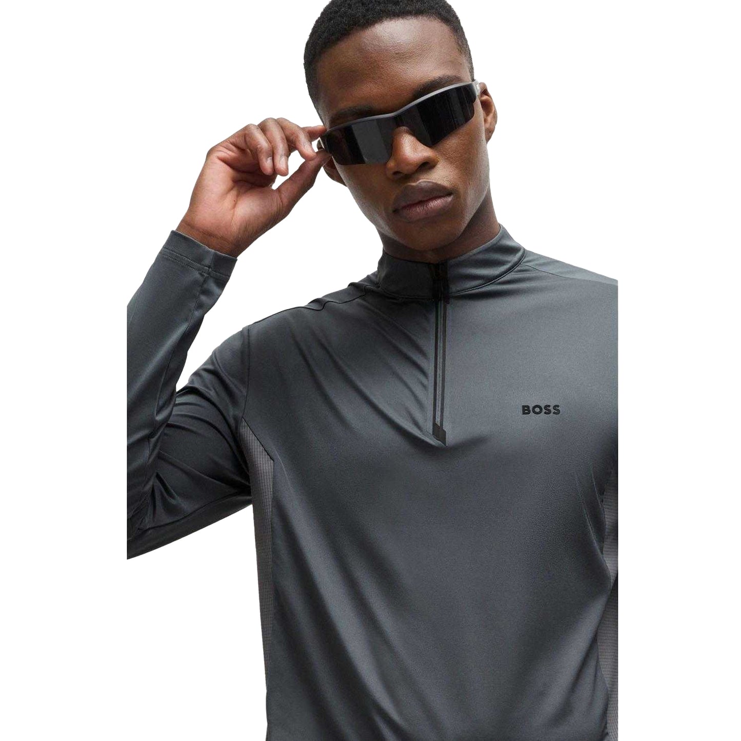 Beige - Pack Shot - Hugo Boss Mens Logo Reflective Sweatshirt