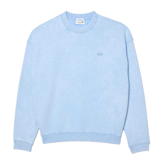 Light Blue - Front - Lacoste Unisex Adult Fleece Washed Loose Sweatshirt