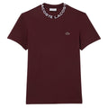 Maroon Red - Front - Lacoste Mens Pique Jacquard T-Shirt