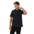 Navy - Front - Lyle & Scott Mens Micro Argyle Polo Shirt
