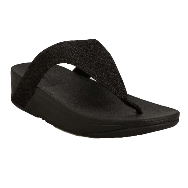 Black - Front - FitFlop Womens-Ladies Lottie Glitzy Sandals