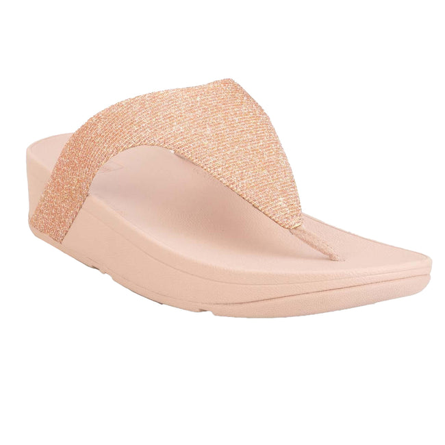 Rose Gold - Front - FitFlop Womens-Ladies Lottie Glitzy Sandals