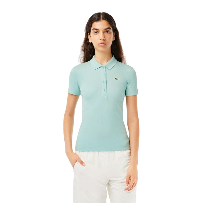Mint - Pack Shot - Lacoste Womens-Ladies L.12.D Ribbed Slim Polo Shirt