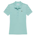 Mint - Front - Lacoste Womens-Ladies L.12.D Ribbed Slim Polo Shirt