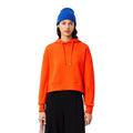 Orange - Pack Shot - Lacoste Womens-Ladies Short Cut Cotton Hoodie
