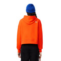 Orange - Back - Lacoste Womens-Ladies Short Cut Cotton Hoodie