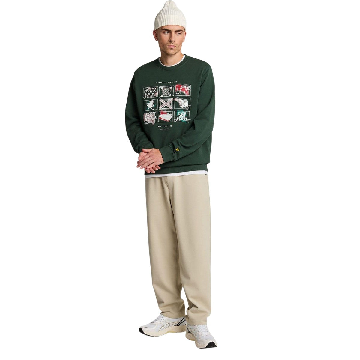 Teal - Pack Shot - Lyle & Scott Mens A Guide To Scotland Graphic Sweatshirt