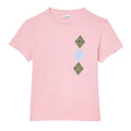 Pink - Front - Lacoste Childrens-Kids Argyle T-Shirt
