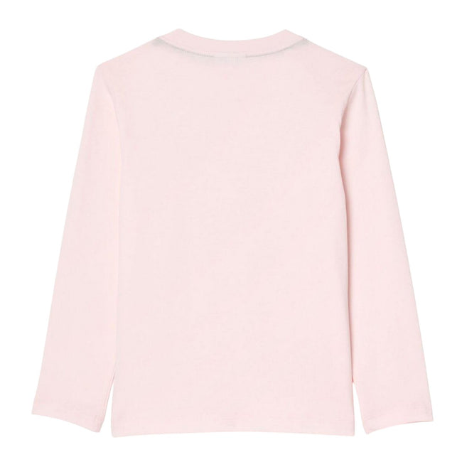 Pink - Back - Lacoste Childrens-Kids Long-Sleeved T-Shirt
