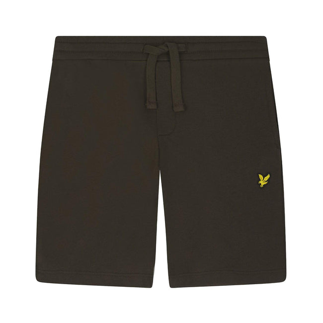 Olive - Front - Lyle & Scott Childrens-Kids Cotton Sweat Shorts