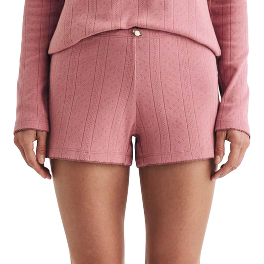 Pink - Front - Nobody´s Child Womens-Ladies Pointelle Pyjama Shorts