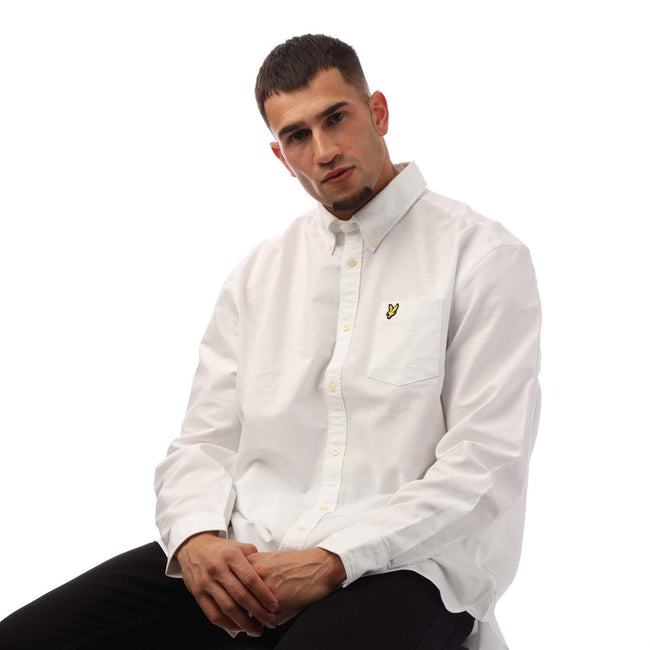 White - Lifestyle - Lyle & Scott Mens Plain Oxford Shirt