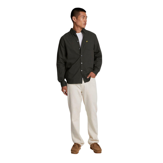 Gunmetal - Pack Shot - Lyle & Scott Mens Plain Oxford Shirt