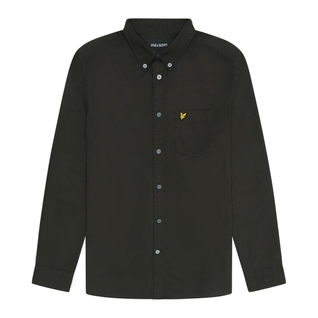 Gunmetal - Front - Lyle & Scott Mens Plain Oxford Shirt