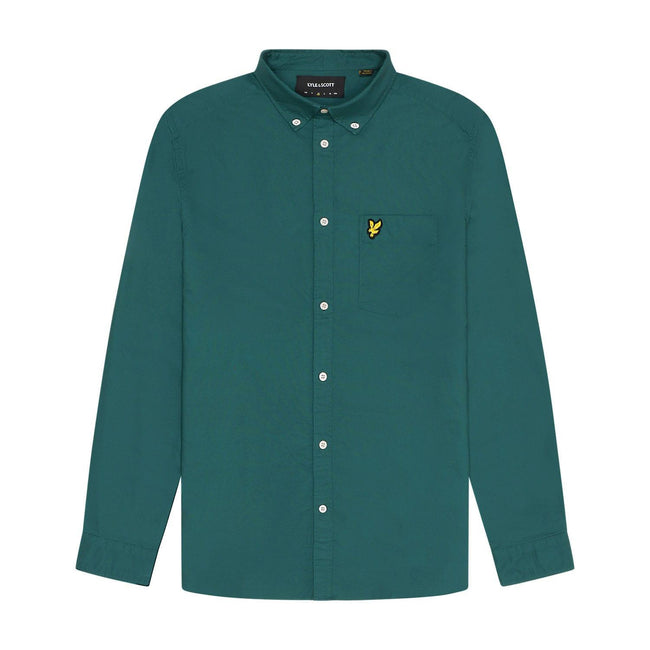 Green - Front - Lyle & Scott Mens Plain Oxford Shirt