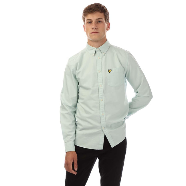 Blue - Front - Lyle & Scott Mens Plain Oxford Shirt