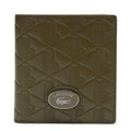 Green - Front - Lacoste Nomogramme Logo Leather Wallet