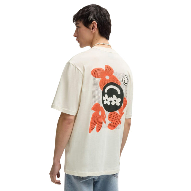 White - Back - Hugo Mens Nufloro Logo T-Shirt