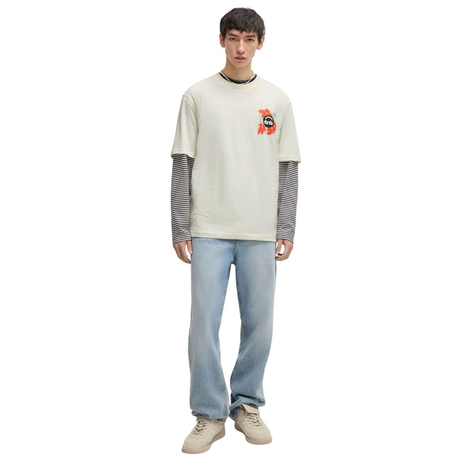White - Pack Shot - Hugo Mens Nufloro Logo T-Shirt