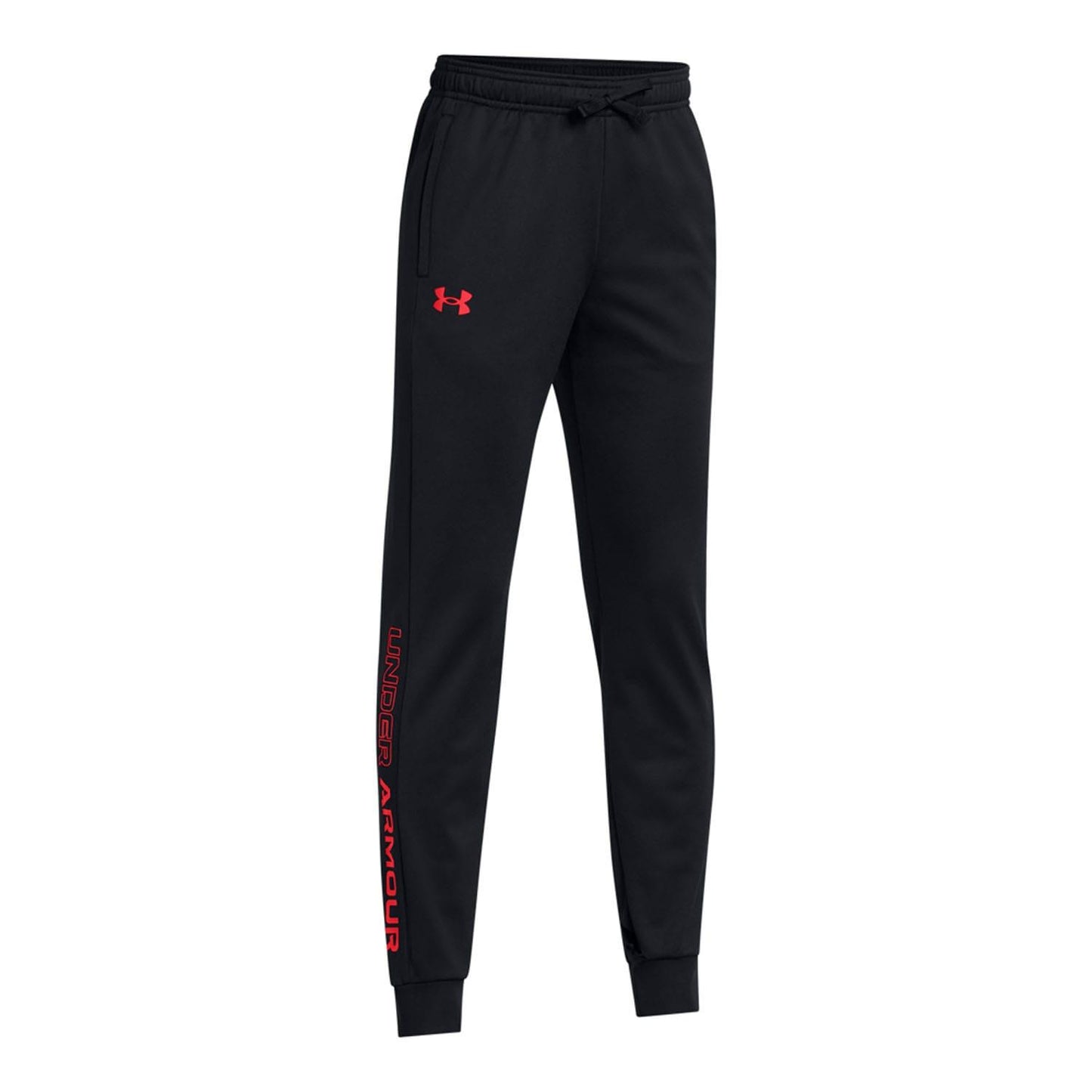 Black - Side - Under Armour Childrens-Kids Brawler 2.0 Tapered Jogging Bottoms
