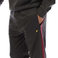 Grey - Side - Lyle & Scott Mens Fleece Colour Block Stitched Fly Detail Jogging Bottoms