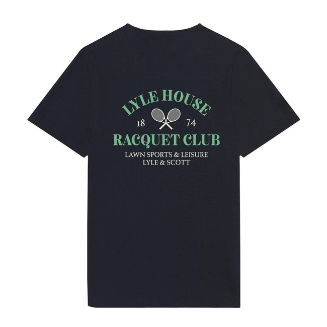 Navy - Back - Lyle & Scott Childrens-Kids Racquet Club Graphic T-Shirt