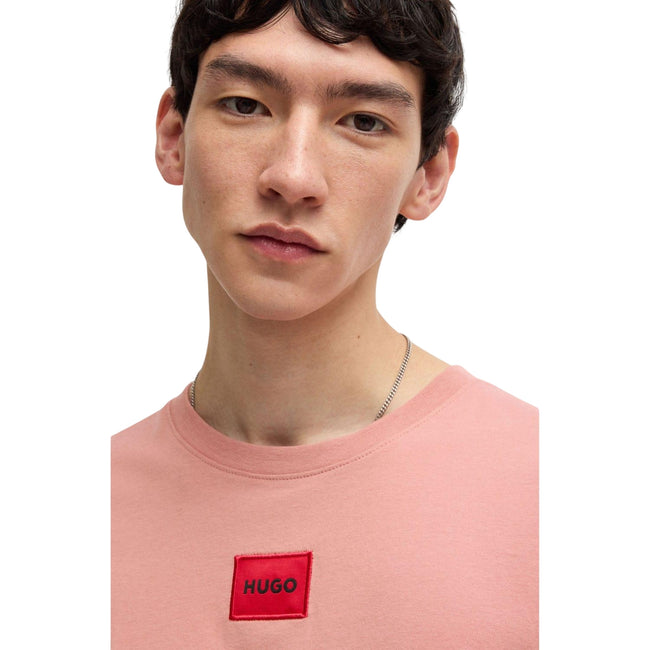 Pink - Side - Hugo Mens Diragolino T-Shirt