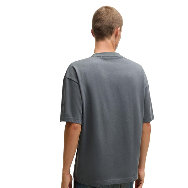 Grey - Back - Hugo Mens Dinkee Tonal Logo T-Shirt