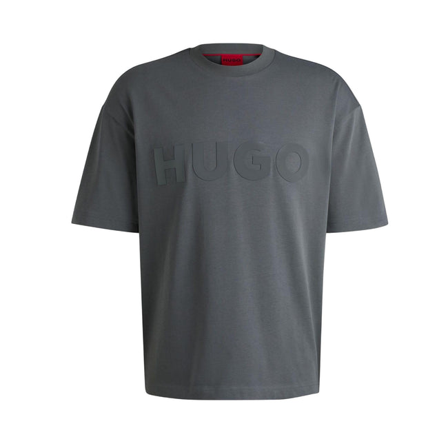 Grey - Front - Hugo Mens Dinkee Tonal Logo T-Shirt