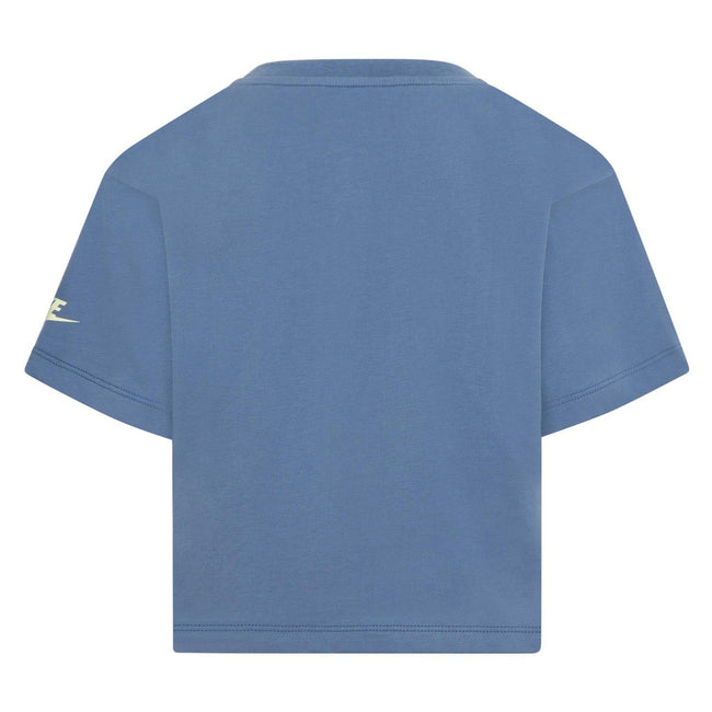 Blue - Back - Nike Childrens-Kids Just Do It Solarised T-Shirt