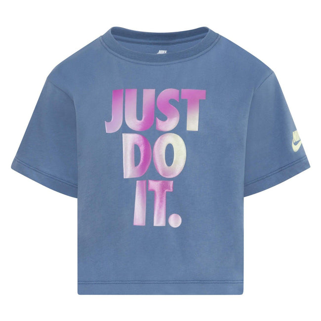Blue - Front - Nike Childrens-Kids Just Do It Solarised T-Shirt