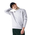 Grey - Side - Lacoste Mens Cotton Blend Fleece Sweatshirt