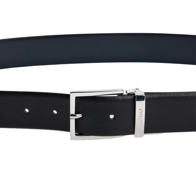 Black - Side - Hugo Mens Giupi-S Leather Belt