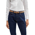 Beige - Side - Boss Womens-Ladies Monogram Suede Belt