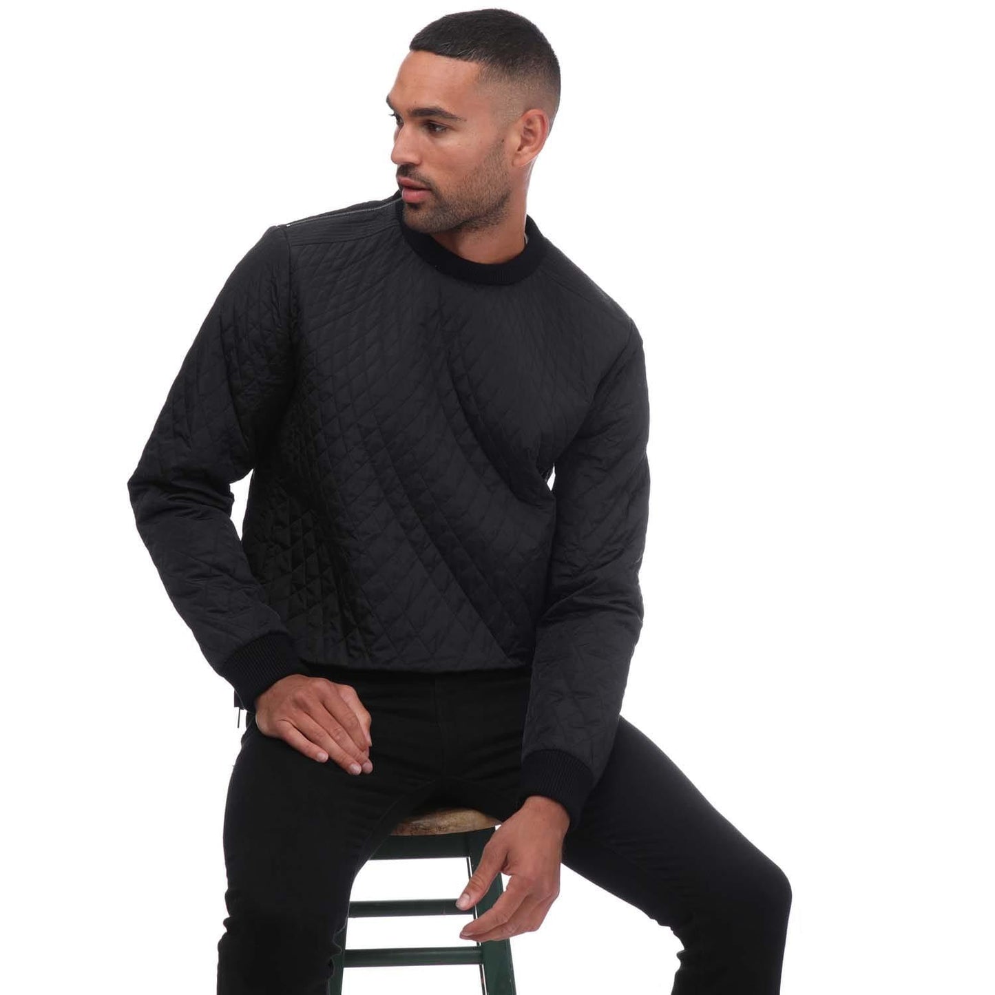 Black - Lifestyle - Armani Mens Crew Neck Sweatshirt