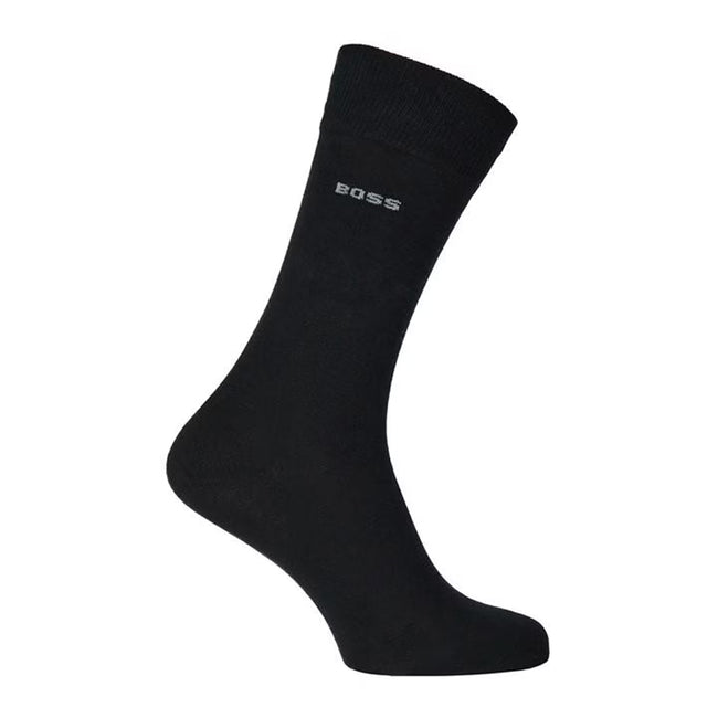Black - Side - Hugo Boss Mens Striped Crew Socks (Pack of 2)