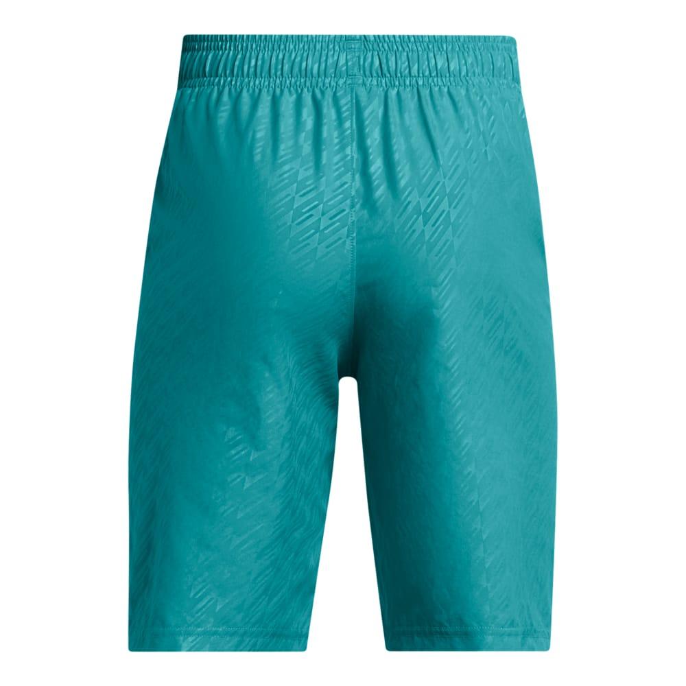 Blue - Back - Under Armour Childrens-Kids Woven Embossed Shorts